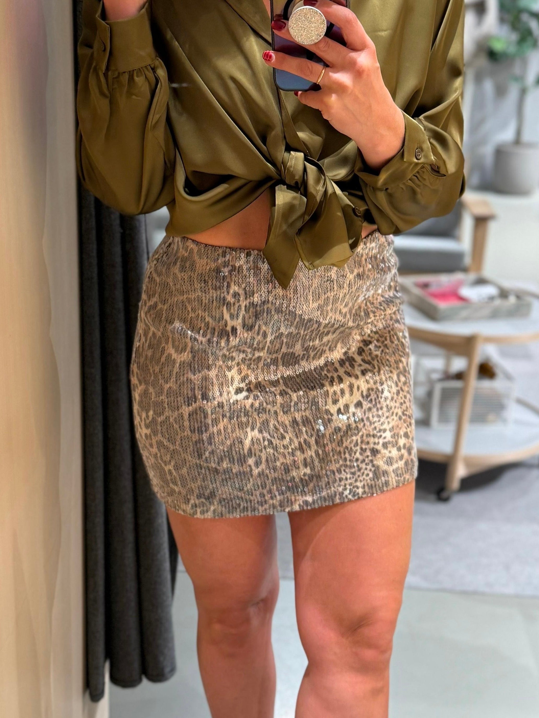 NMJESSY Short Skirt - Silver Mink